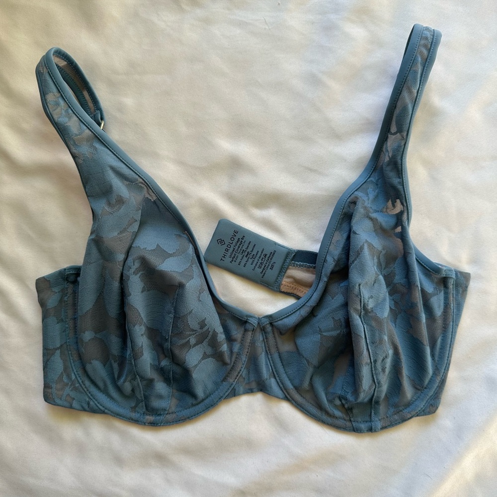 EUC Like New Thirdlove Unlined Foliage Perfect Coverage Bra 32E1/2